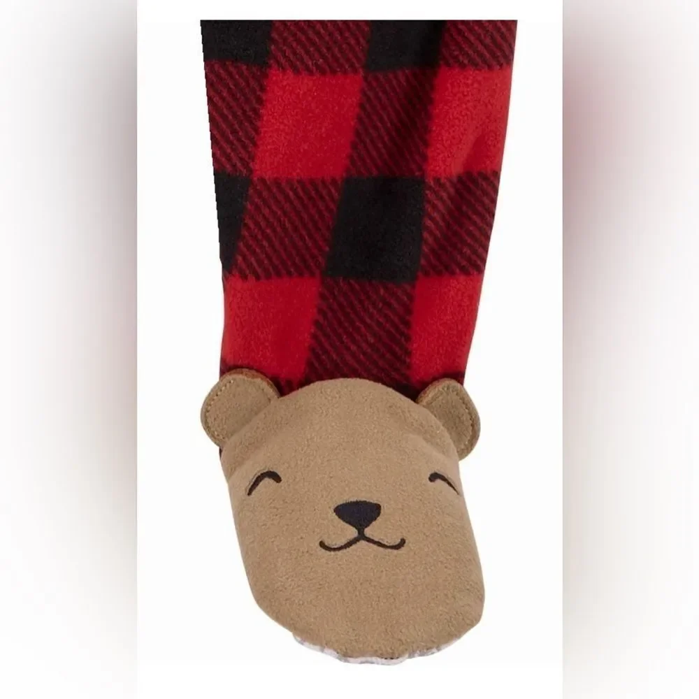 Carter's Red and Black Plaid Kids Footie Pajama